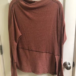 Mock neck burnt orange tunic sweater